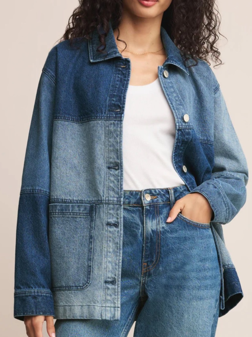 Z Supply On The Road Colorblock Denim Jacket
